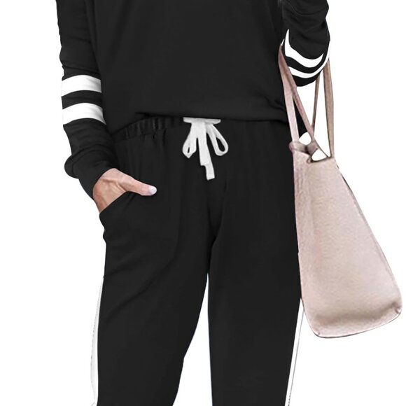 Soft Stretchy Lounge Set Travel Sweatsuit Matching Two Piece Comfort Wear